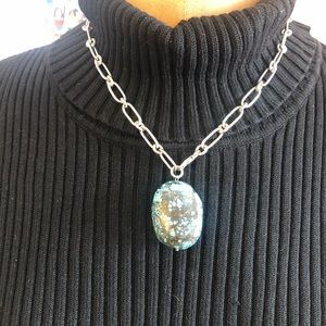 Sterling Silver Turquoise/Silver Stone Necklace